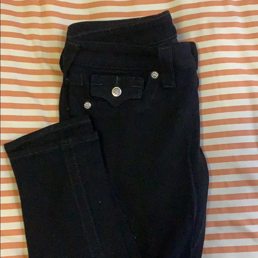True Religion Mid Rise Black Jegging, Size 26
